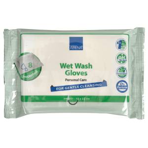 Abena 4 in 1 Wet Wash Gloves 8 Pcs. Pack  Pcs