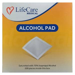 Life Care Disinfectant Alcohol Pad 200 Pcs. Pack  Pcs